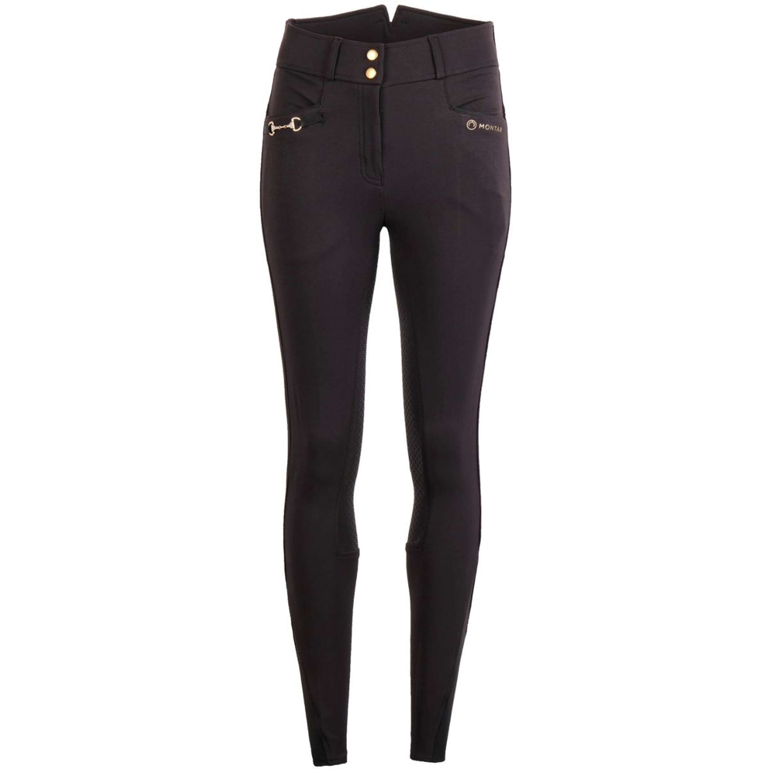 Montar Reithose Molly Gold Highwaist Full Grip Schwarz