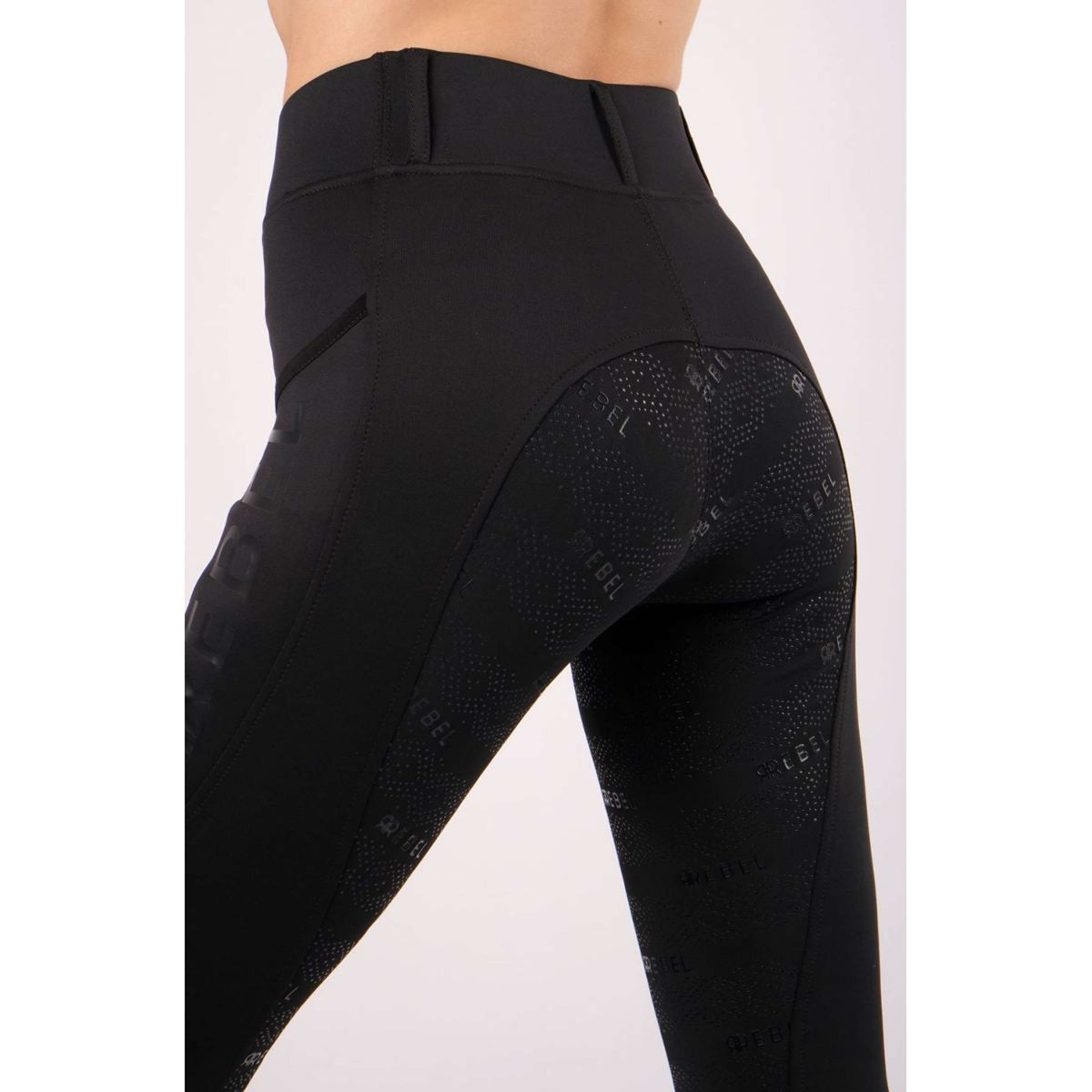 Montar Reitleggings Pull On Rosegold Full Grip Schwarz