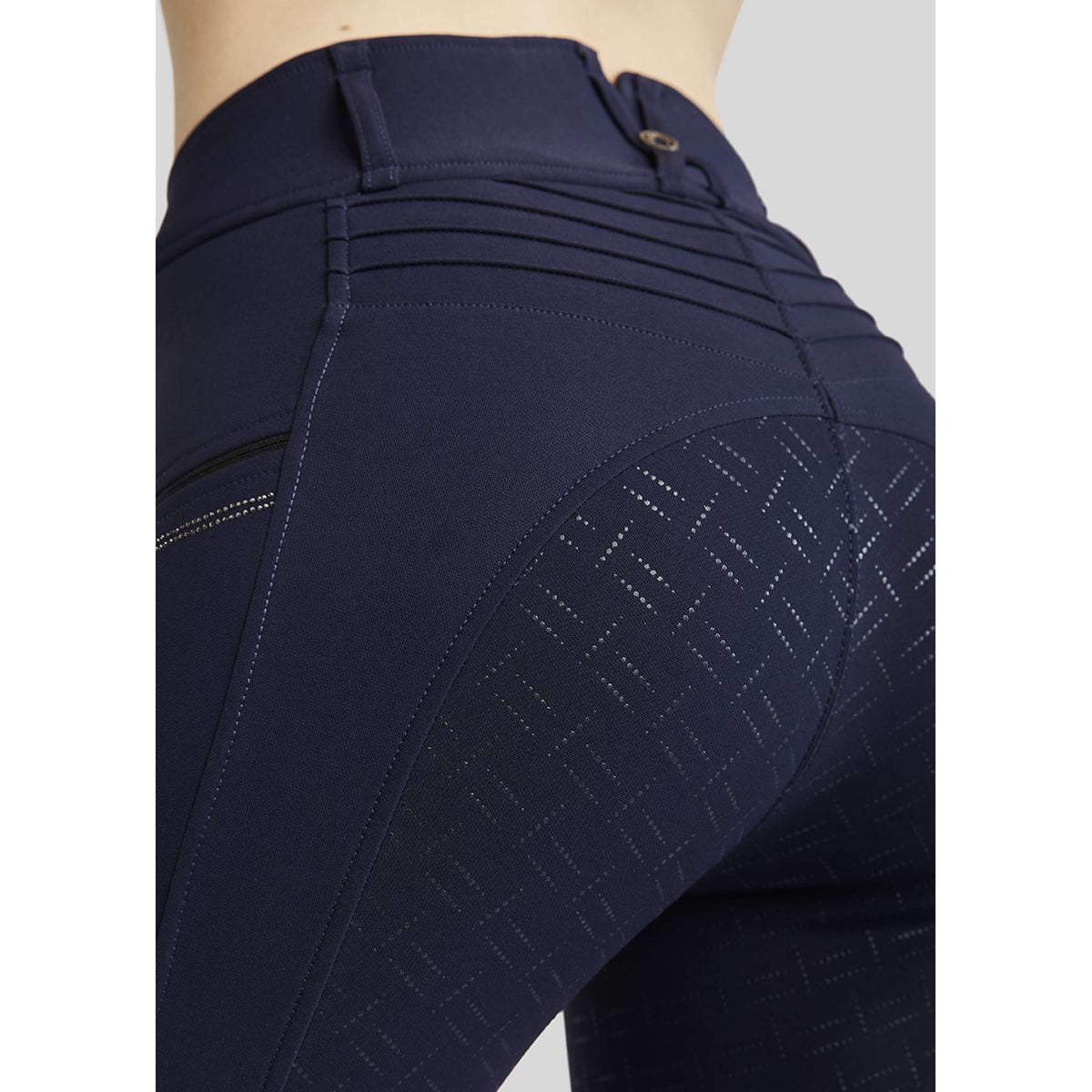 Montar Reithose MoRosie Pintucks Crystals Full Grip Dark Navy