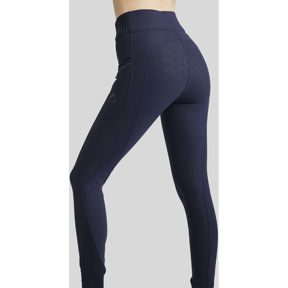 Montar Reitleggings MoRosie Pintucks Crystals Full Grip Dark Navy