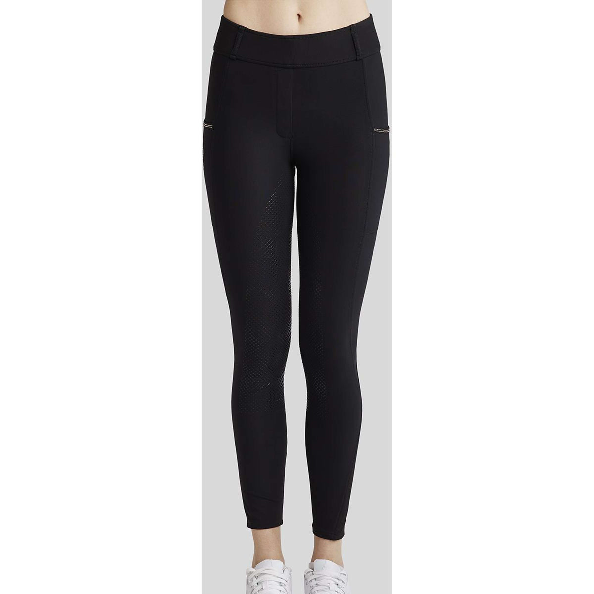 Montar Reitleggings Mirella Rosegold Crystals Full Grip Schwarz