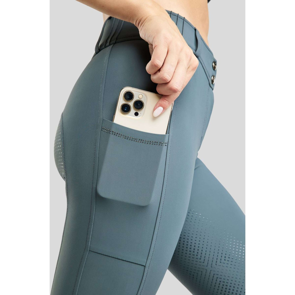 Montar Reithose MoZuna Gun Metal Crystals Full Grip Dark Slate