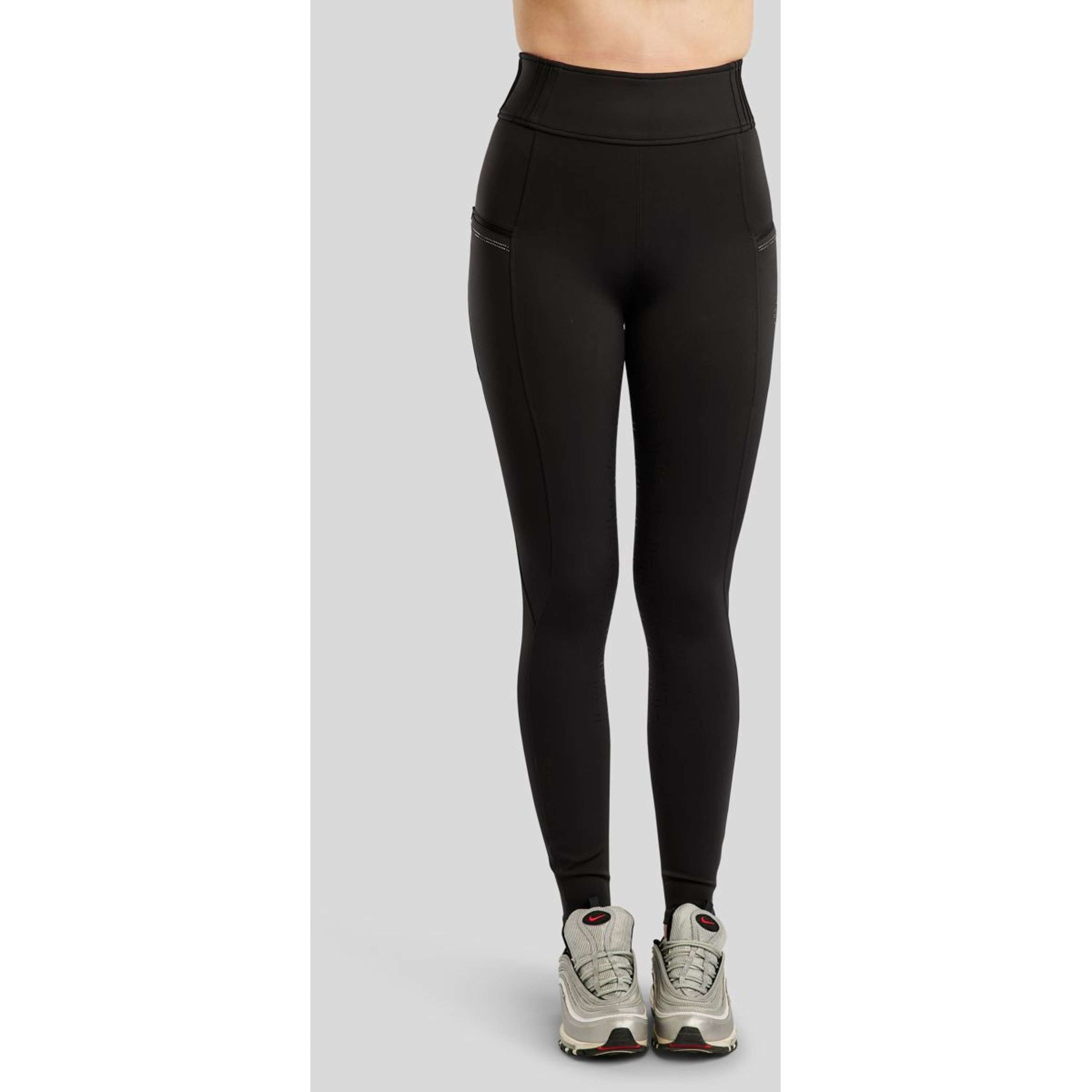 Montar Reitleggings MoPearl Pintuck Full Grip Schwarz