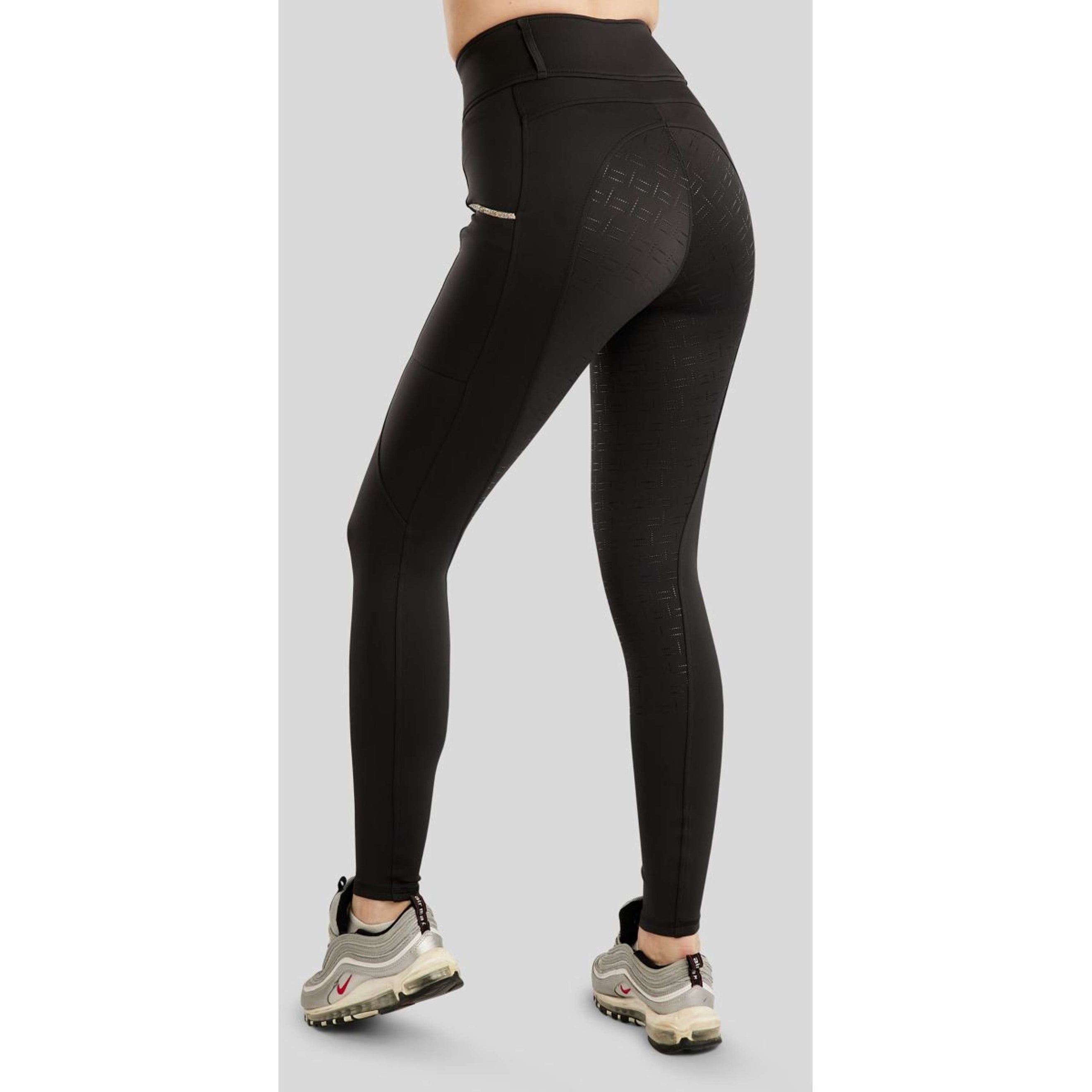 Montar Reitleggings MoLila Champagne Crystals Full Grip Schwarz