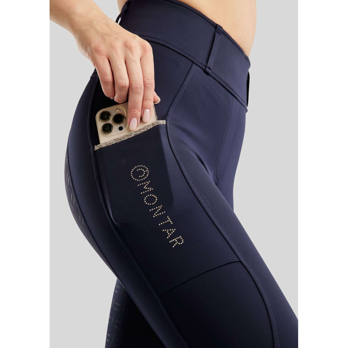 Montar Reitleggings MoLila Champagne Crystals Full Grip Navy