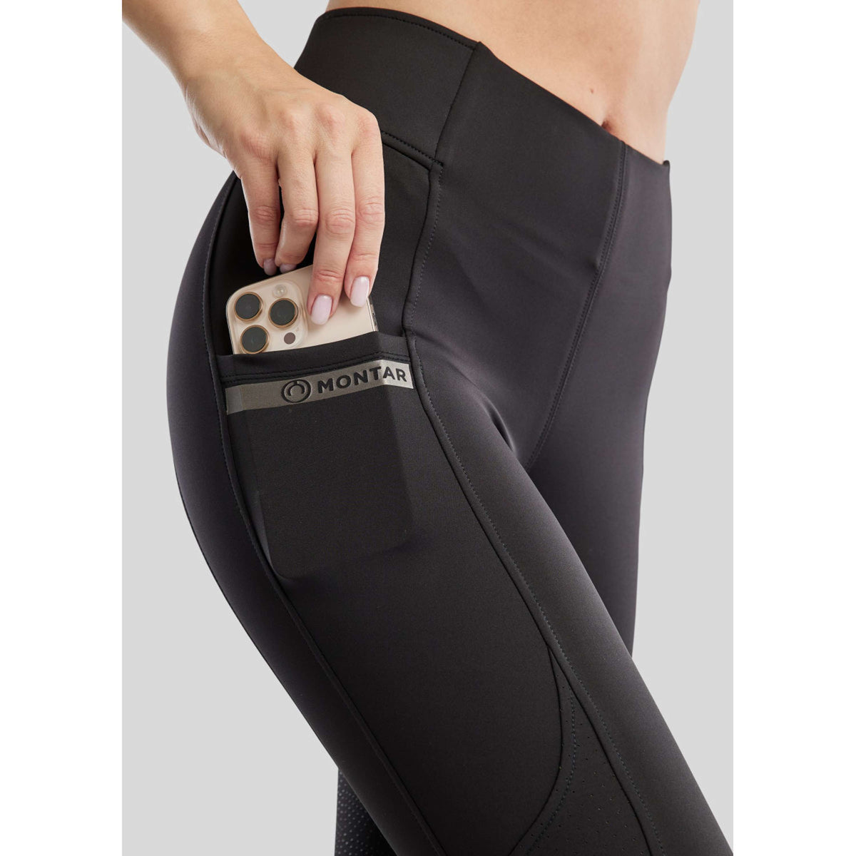 Montar Reitleggings MoTilley Full Grip Schwarz