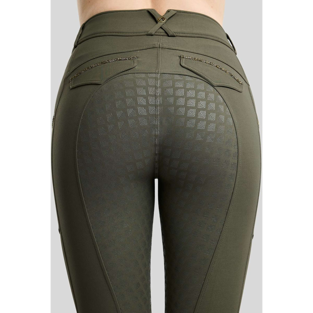 Montar Reithose MoVeronica Golden Quartz Full Grip Forest Green