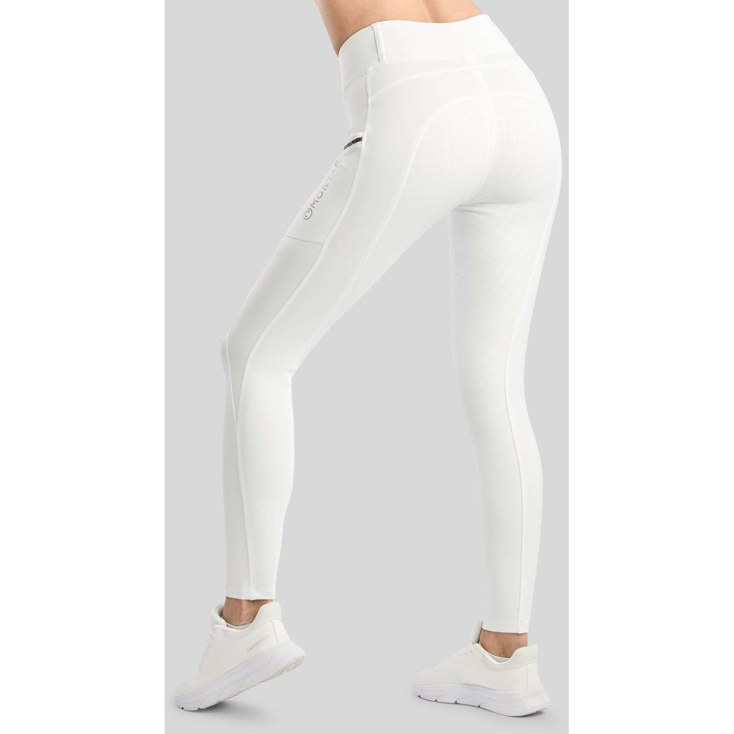 Montar Thermo-Reitleggings MoVeronica Golden Quartz Full Grip Weiß