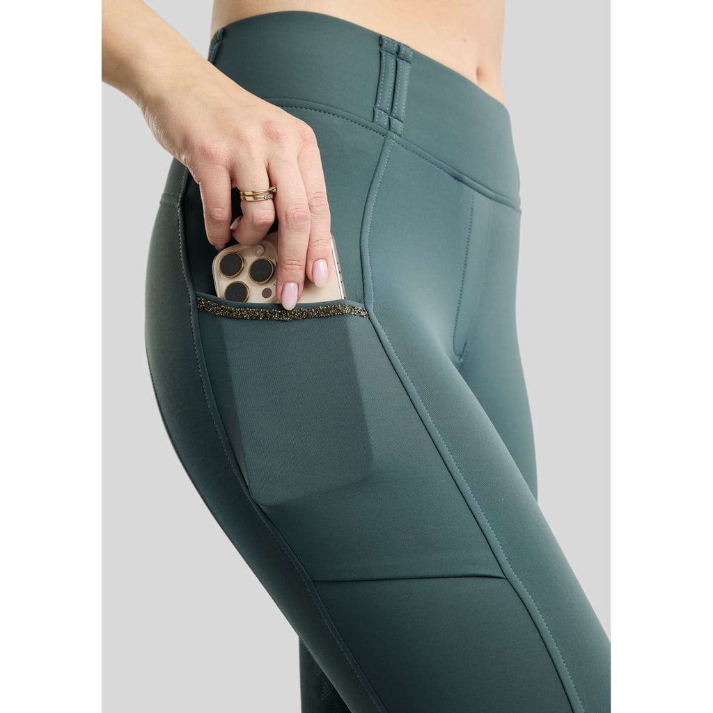 Montar Thermo-Reitleggings MoVeronica Golden Quartz Full Grip Dark Slate