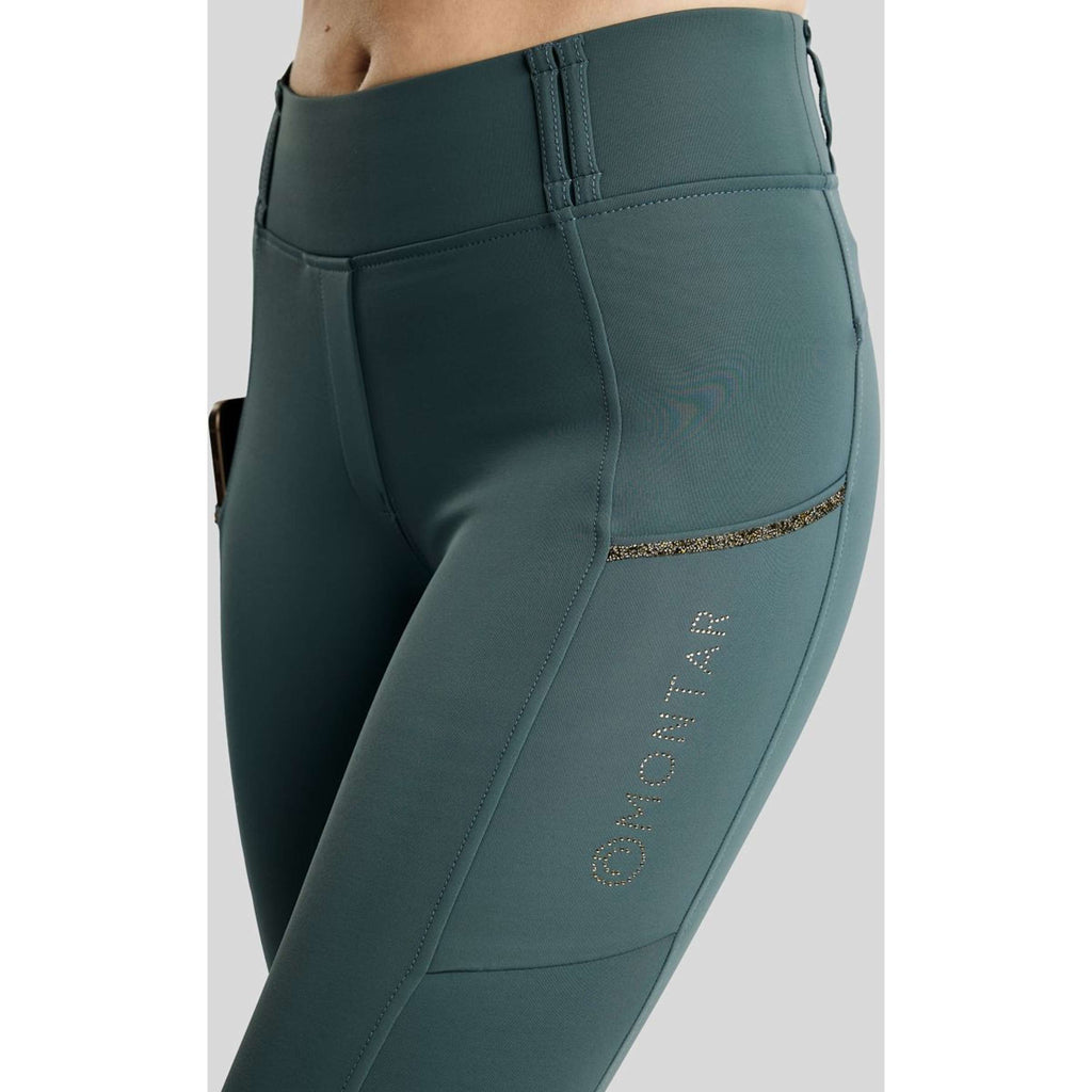 Montar Thermo-Reitleggings MoVeronica Golden Quartz Full Grip Dark Slate