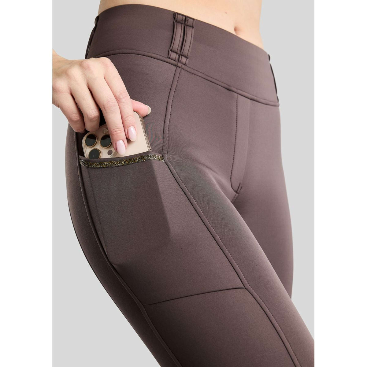 Montar Thermo-Reitleggings MoVeronica Golden Quartz Full Grip Black Peony