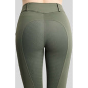 Montar Thermo-Reitleggings MoAddie Hybrid Gun Metal Logo Full Grip Forest Green