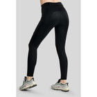 Montar Thermo-Reitleggings MoAddie Hybrid Gun Metal Logo Full Grip Schwarz