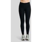Montar Thermo-Reitleggings MoAddie Hybrid Gun Metal Logo Full Grip Schwarz