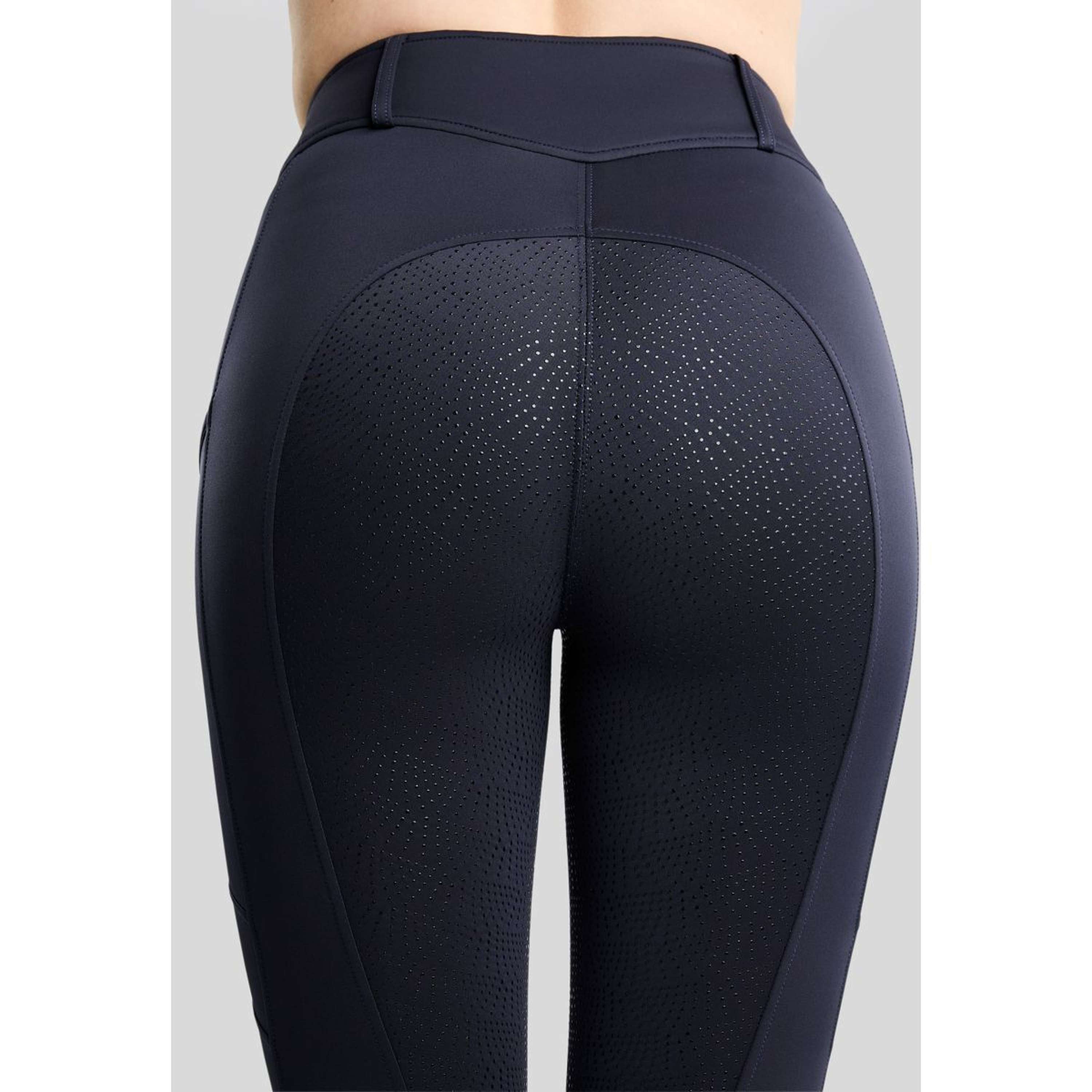 Montar Thermo-Reitleggings MoAddie Hybrid Gun Metal Logo Full Grip Navy