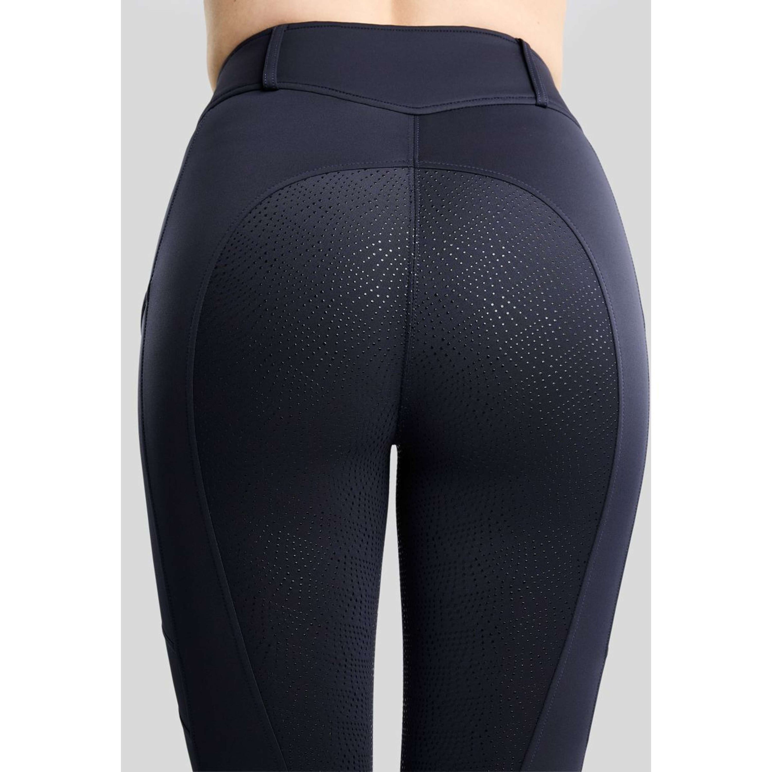 Montar Thermo-Reitleggings MoAddie Hybrid Gun Metal Logo Full Grip Navy