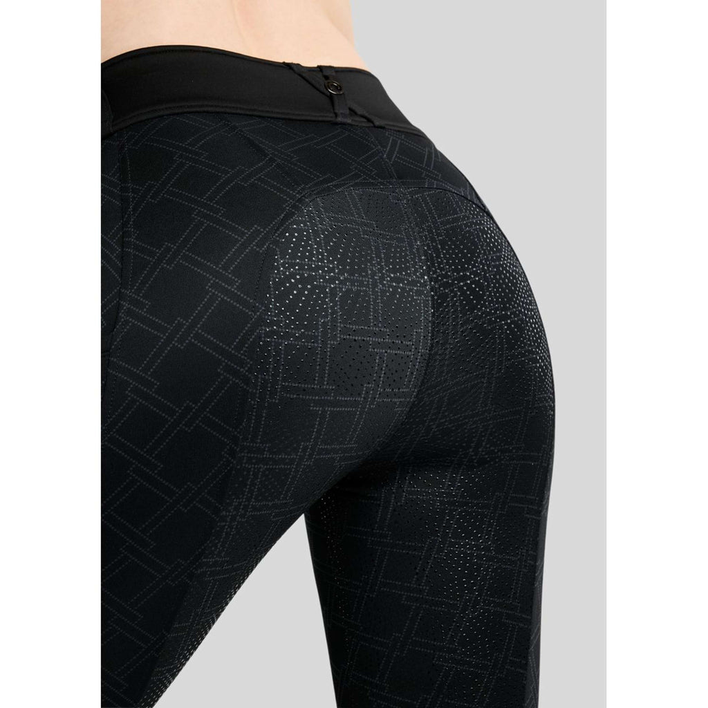 Montar Thermo-Reitleggings MoLeia Lumber Check All Over Printed Full Grip Schwarz