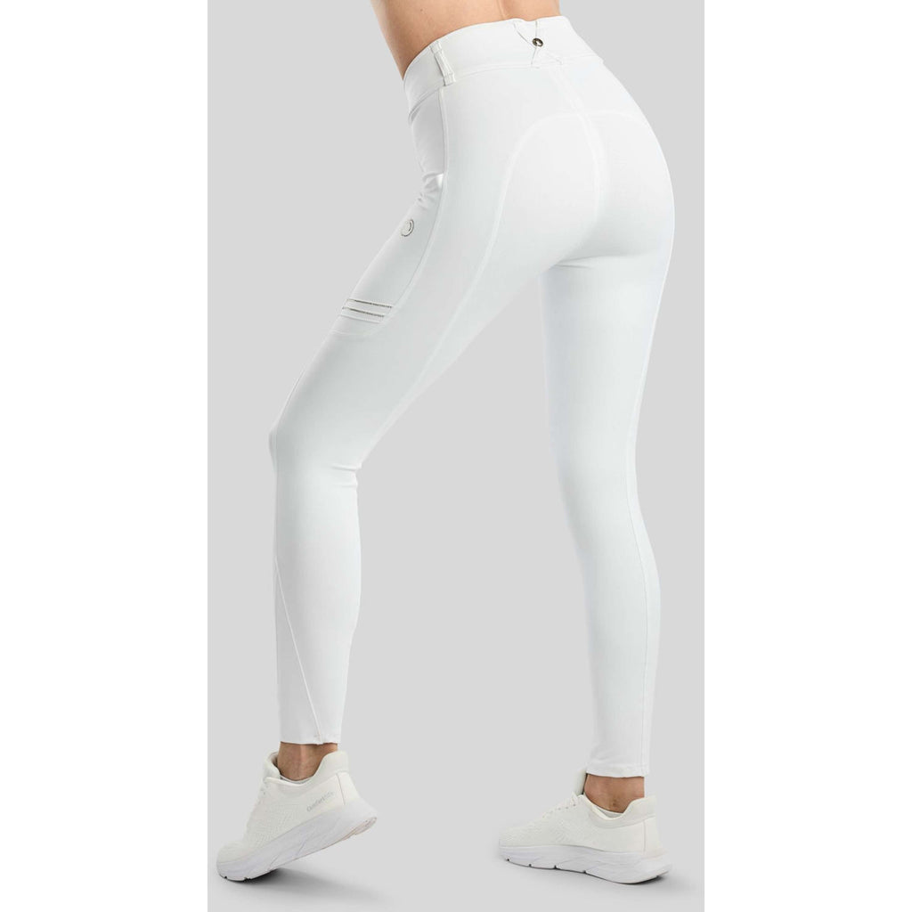 Montar Reitleggings MoWilma Hybrid Pintucks Golden Quartz Crystals Full Grip Weiß