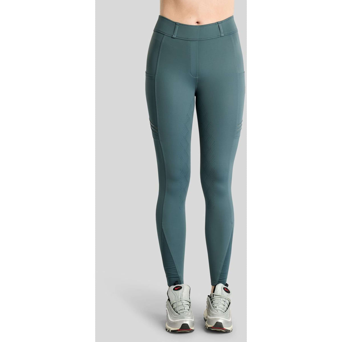 Montar Reitleggings MoWilma Hybrid Pintucks Golden Quartz Crystals Full Grip Dark Slate