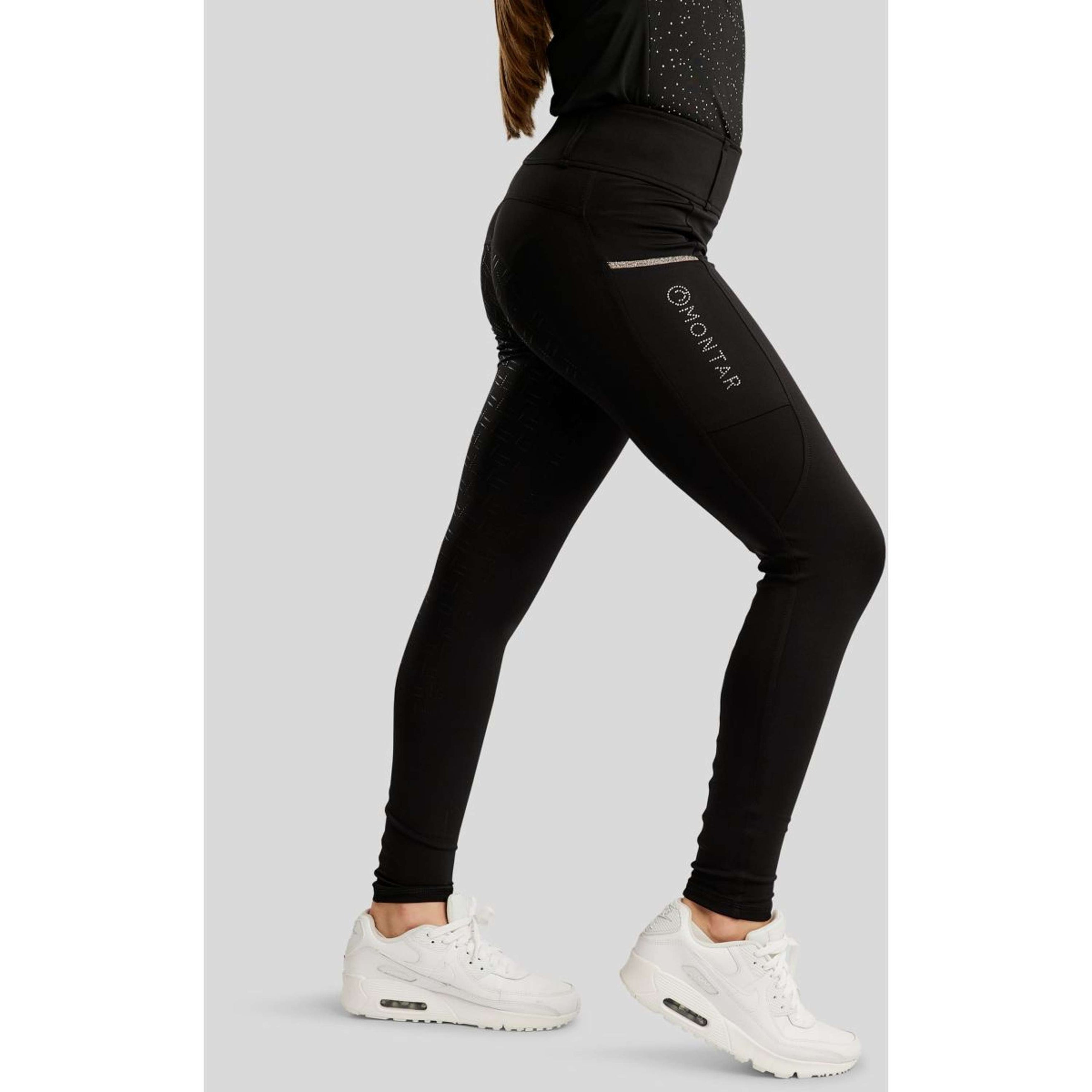 Montar Reitleggings MoLila Champagne Crystals Junior Schwarz