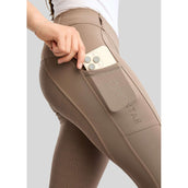 Montar Reitleggings MoWilma Hybrid Pintucks Golden Quartz Crystals Full Grip Nougat Brown