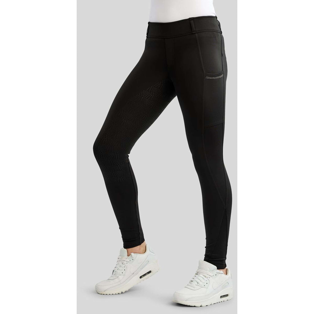 Montar Reitleggings MoEverline Hybrid Golden Quartz Crystals Kids Full Grip Schwarz