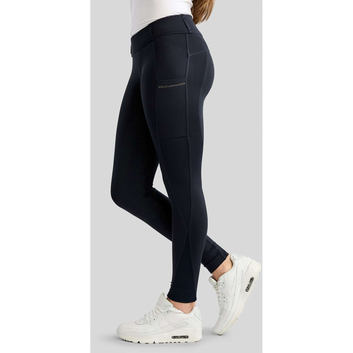 Montar Reitleggings MoEverline Hybrid Golden Quartz Crystals Kids Full Grip Navy