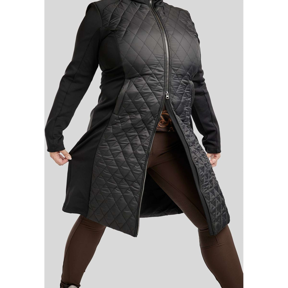 Montar Jack MoQuinn Quilted Long Schwarz