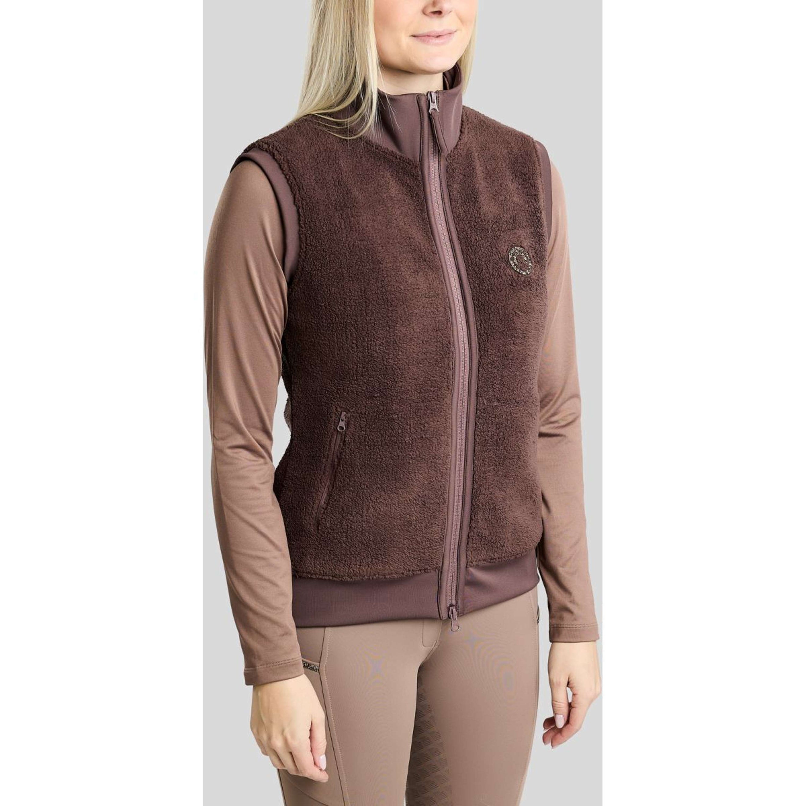 Montar Weste MoEbba Teddy Pile Golden Quartz Black Peony