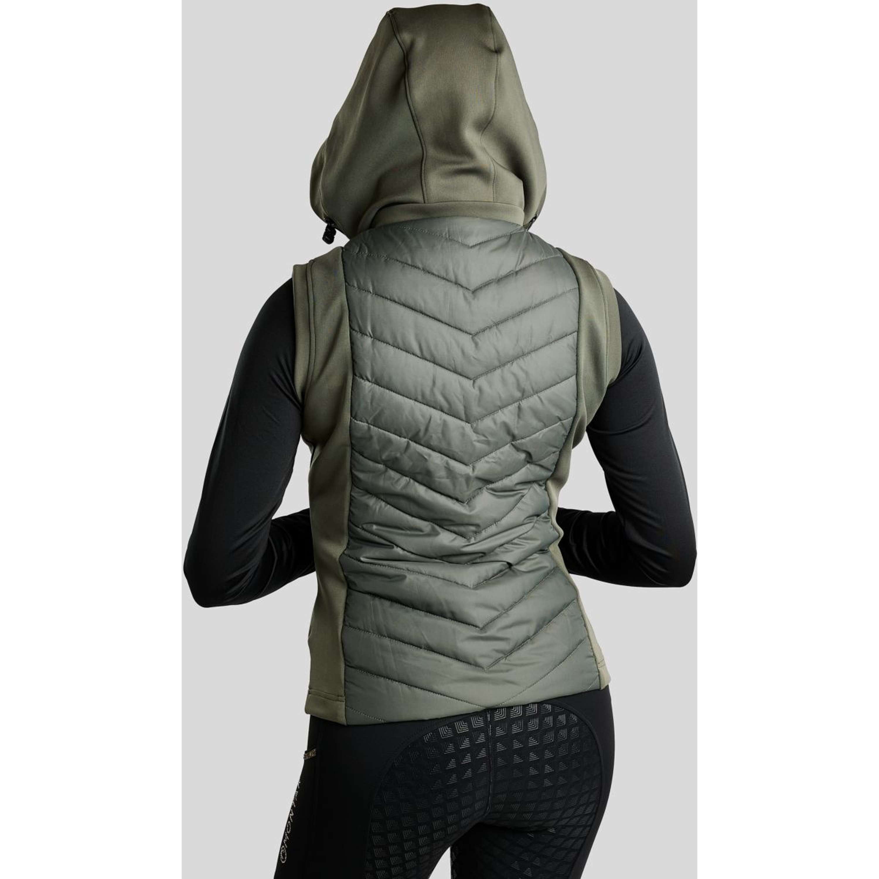 Montar Weste MoEverline Hybrid Detachable Hood Golden Quartz Crystals Forest Green