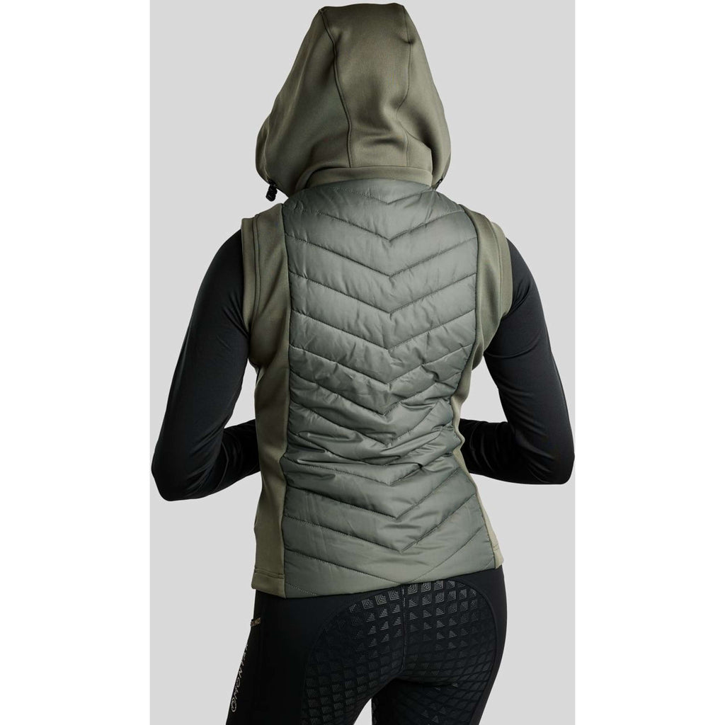 Montar Weste MoEverline Hybrid Detachable Hood Golden Quartz Crystals Forest Green