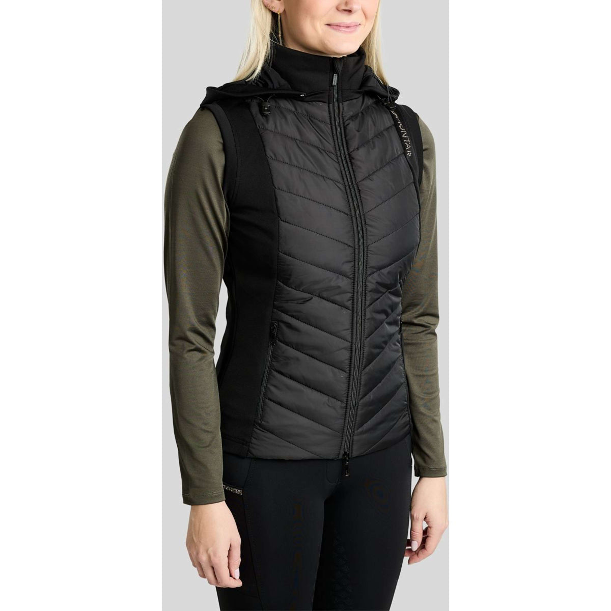 Montar Weste MoEverline Hybrid Detachable Hood Golden Quartz Crystals Schwarz