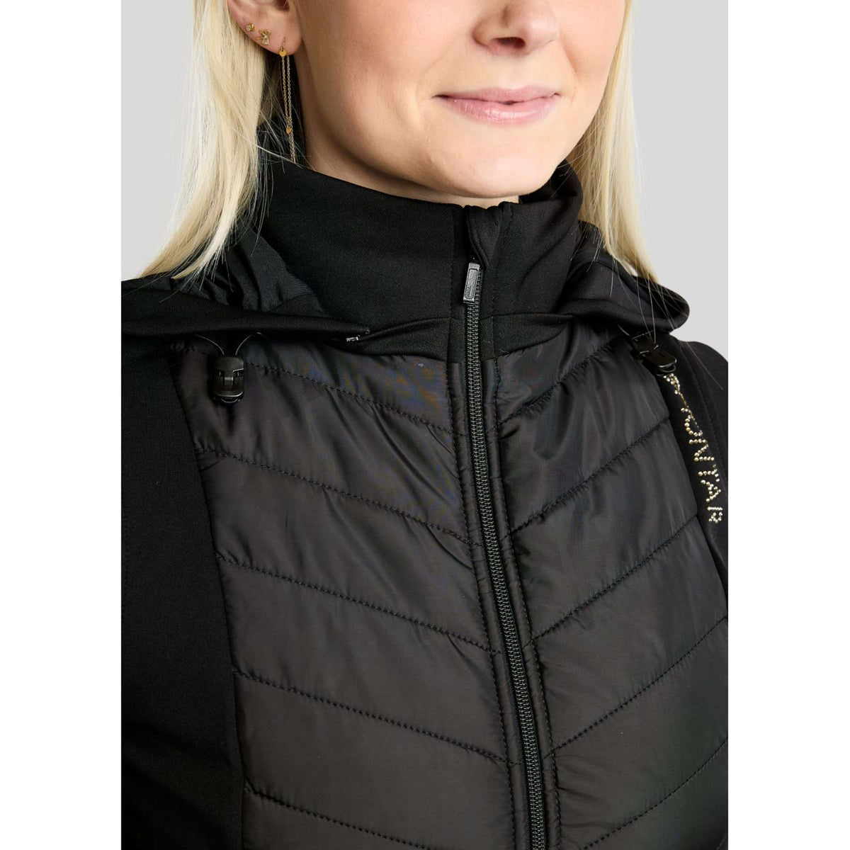 Montar Weste MoEverline Hybrid Detachable Hood Golden Quartz Crystals Schwarz