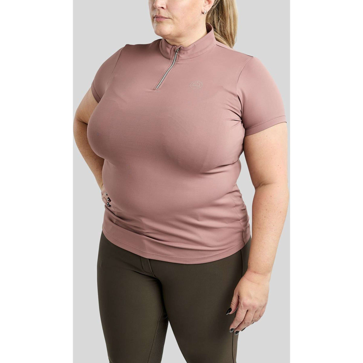 Montar Poloshirt Everly Crystal Logo Curve Dusty Rose