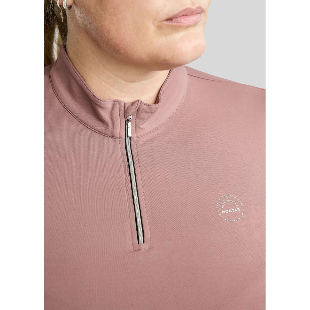 Montar Poloshirt Everly Crystal Logo Curve Dusty Rose