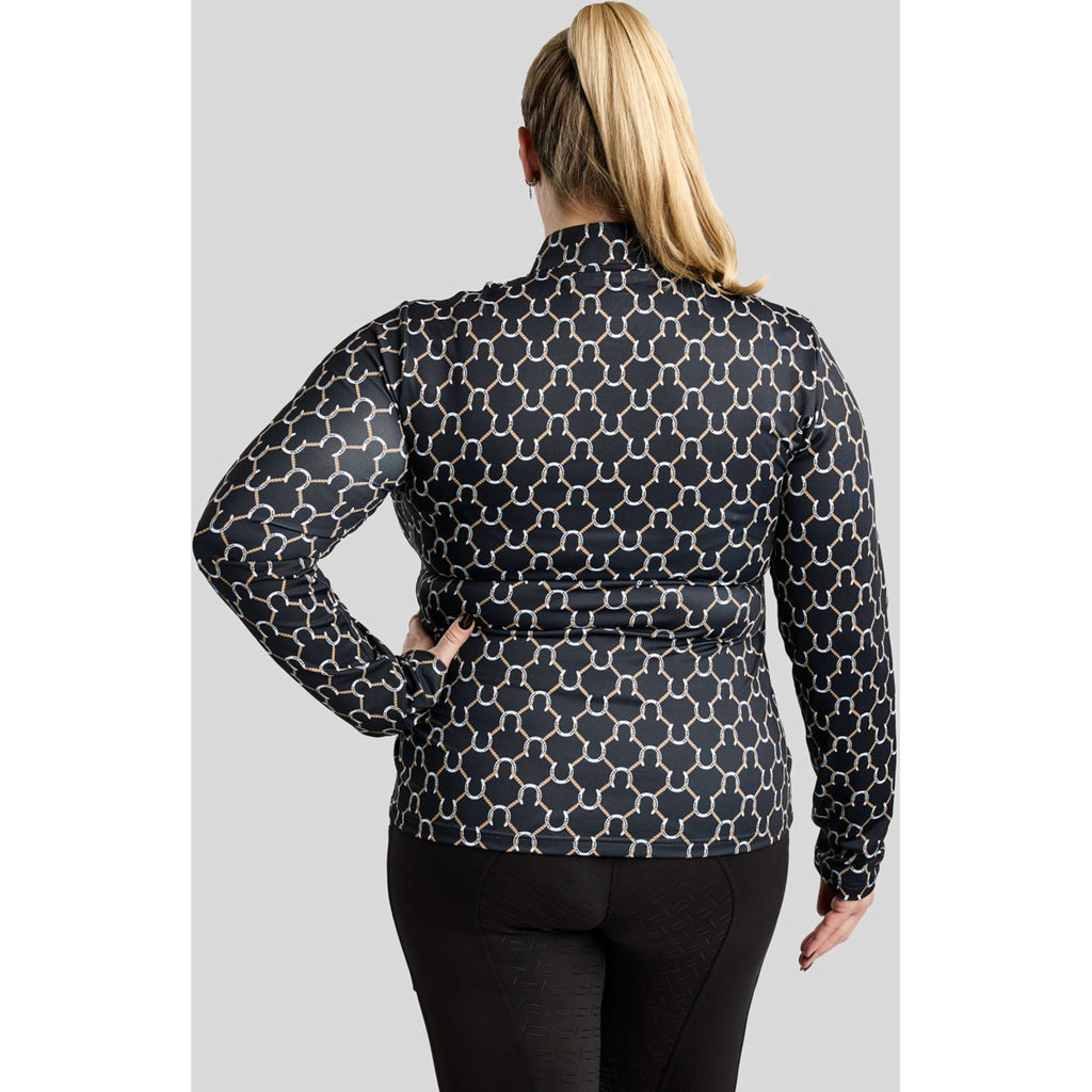 Montar Shirt MoFreya AO Printed Curve Lange Ärmel Schwarz