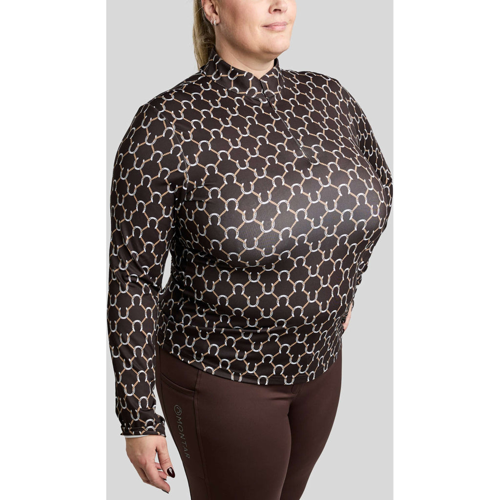 Montar Shirt MoFreya AO Printed Curve Lange Ärmel Braun