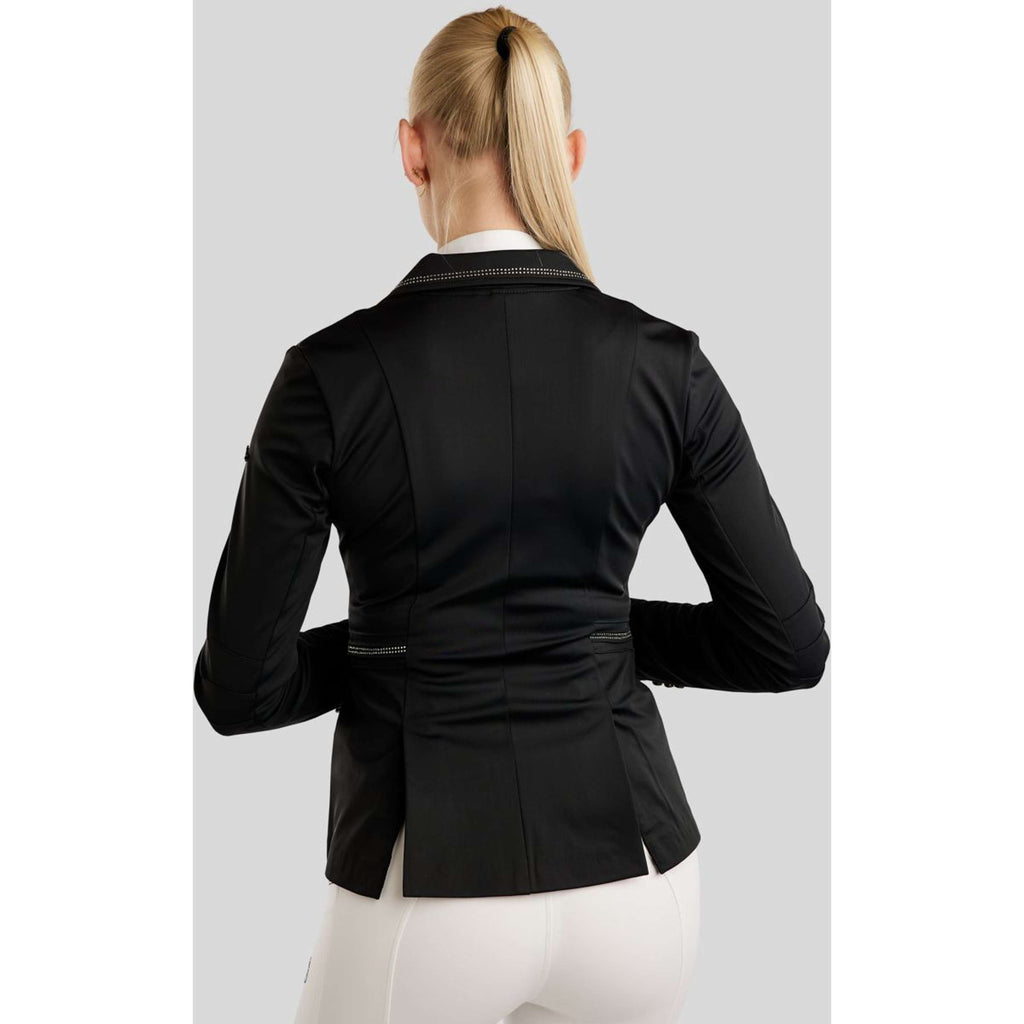 Montar Turnierjacket MoPearl Pintucks Gun Metal Crystals Schwarz