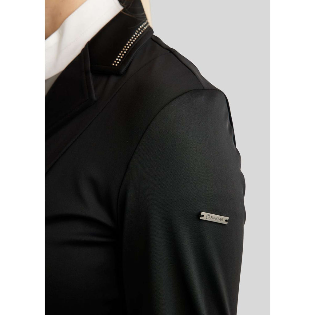 Montar Turnierjacket MoPearl Pintucks Gun Metal Crystals Schwarz