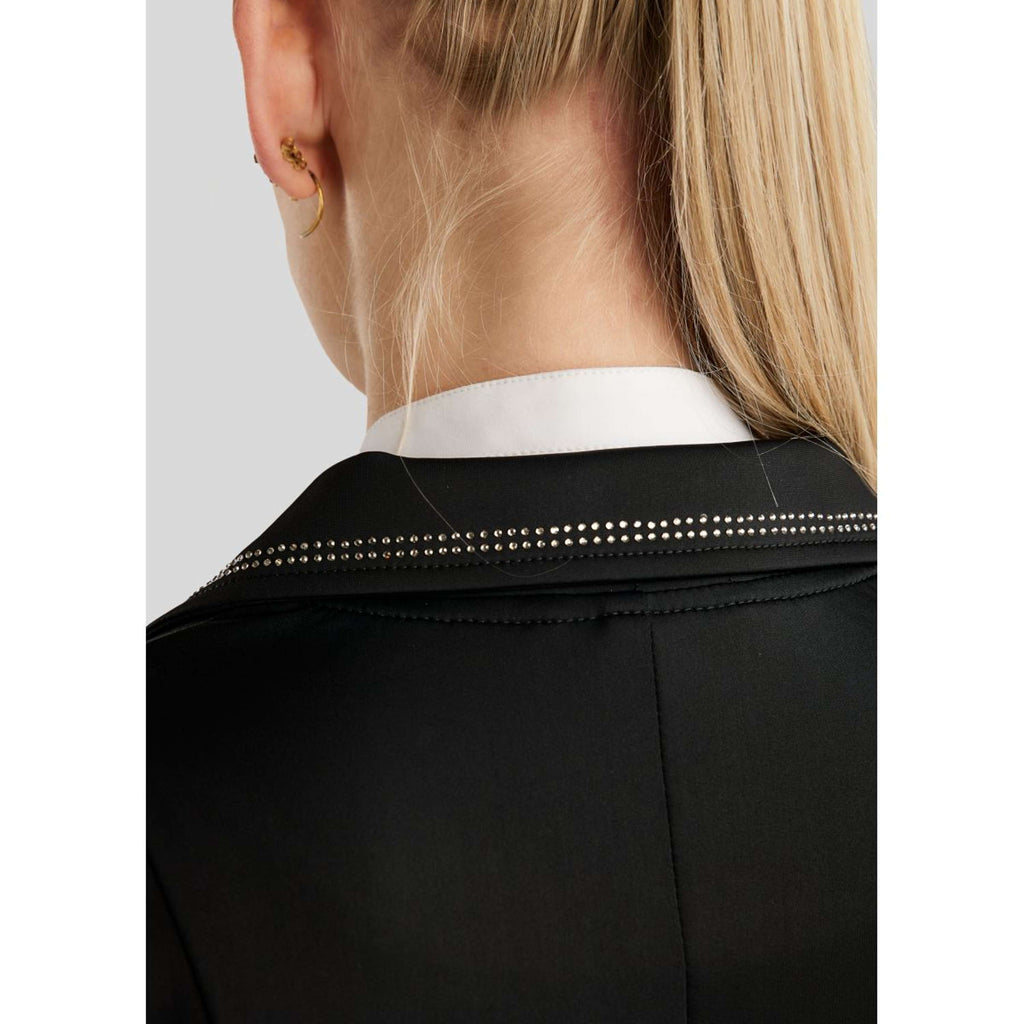 Montar Turnierjacket MoPearl Pintucks Gun Metal Crystals Schwarz