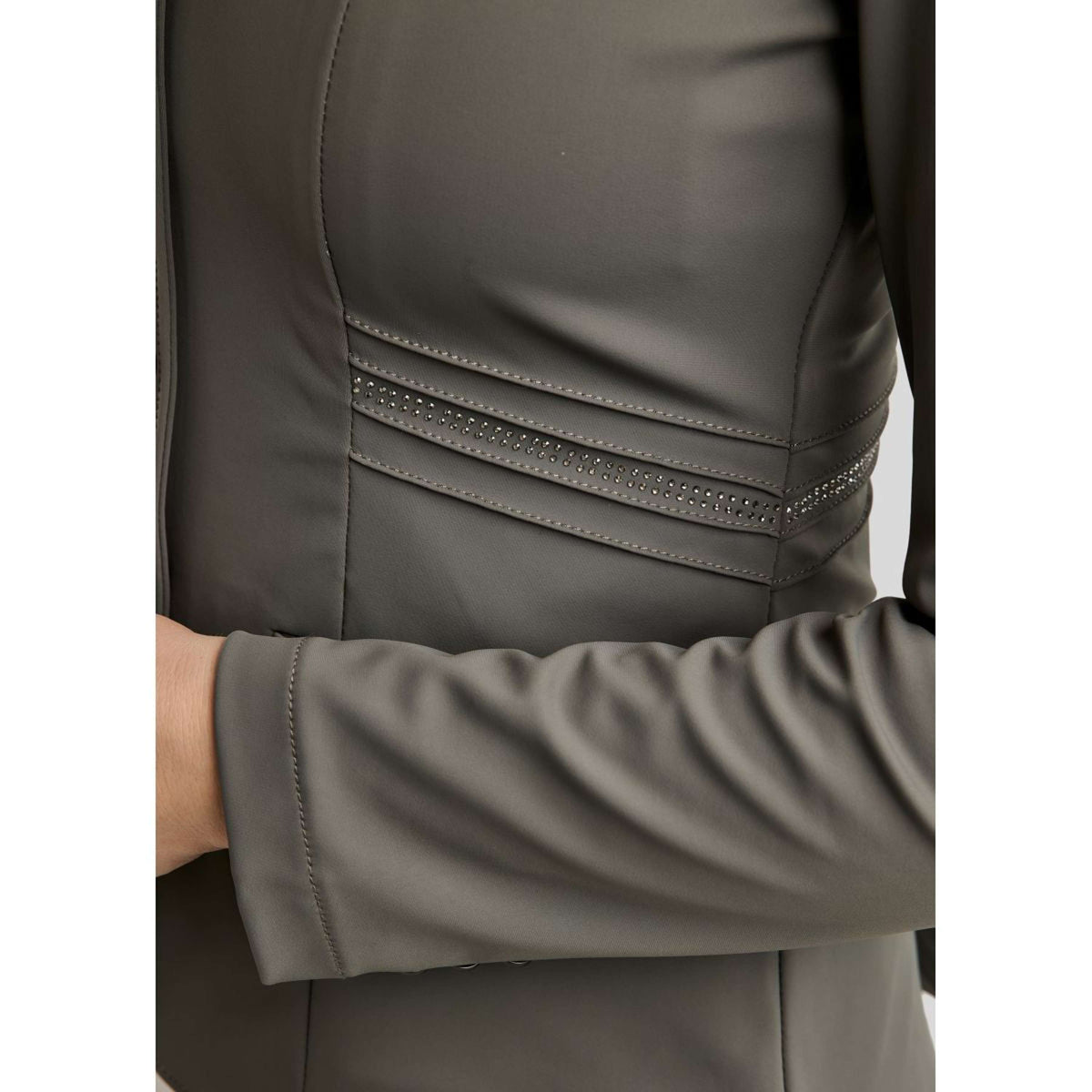 Montar Turnierjacket MoPearl Pintucks Gun Metal Crystals Grau