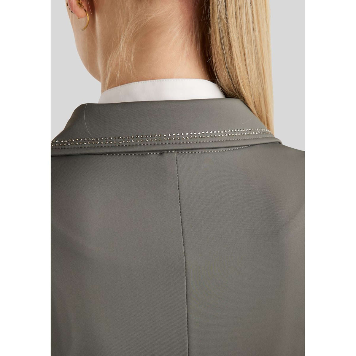 Montar Turnierjacket MoPearl Pintucks Gun Metal Crystals Grau