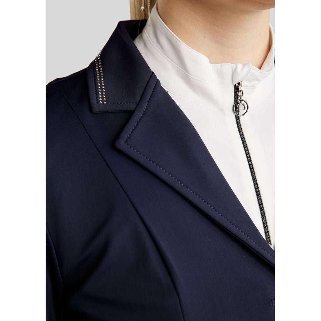 Montar Turnierjacket MoPearl Pintucks Gun Metal Crystals Navy