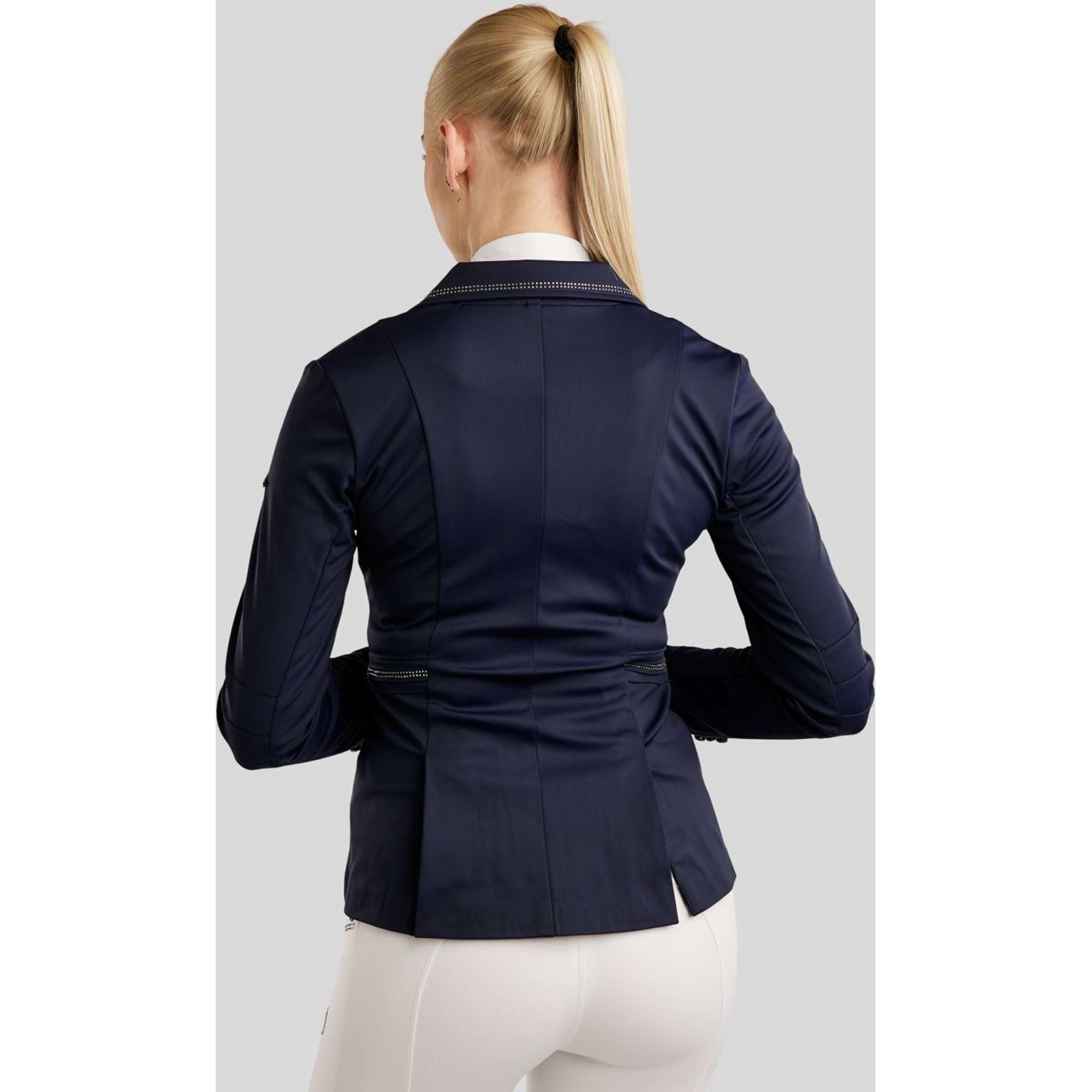 Montar Turnierjacket MoPearl Pintucks Gun Metal Crystals Navy