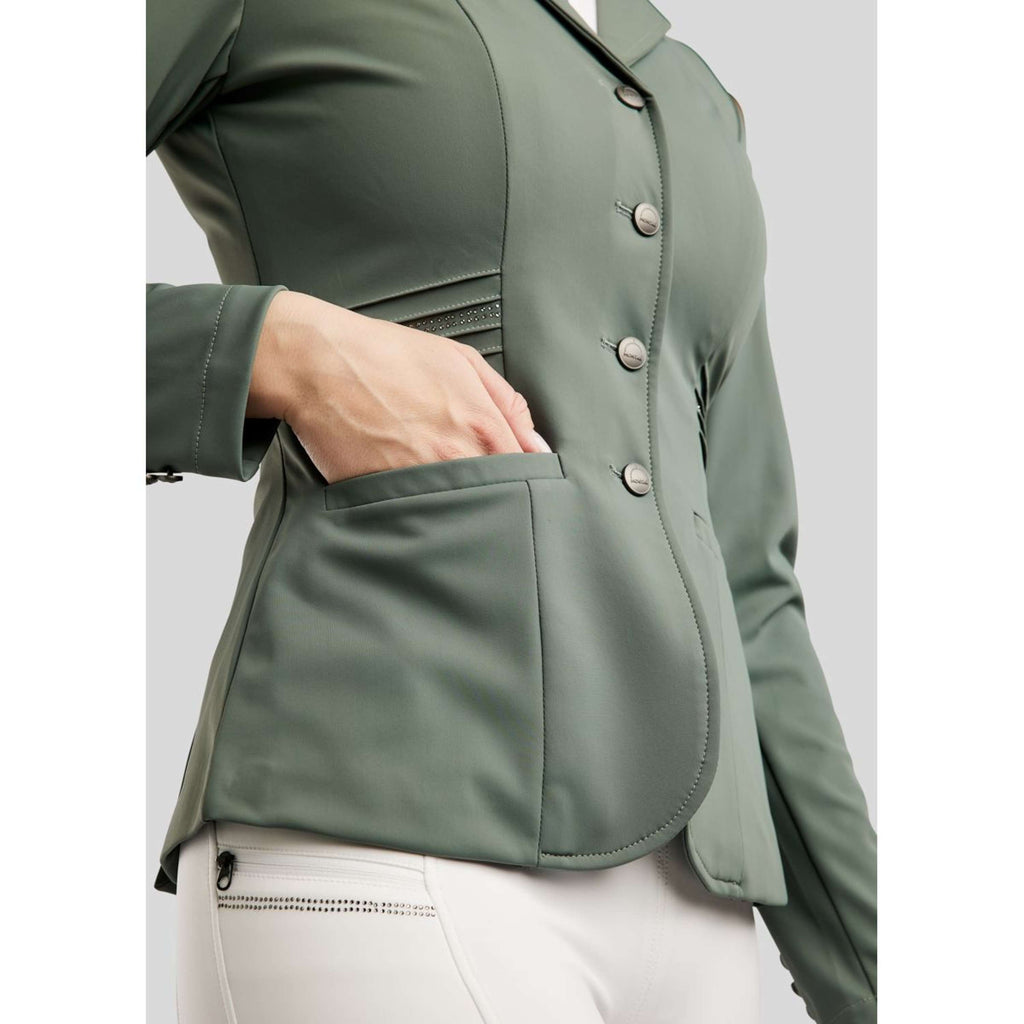 Montar Turnierjacket MoPearl Pintucks Gun Metal Crystals Jade