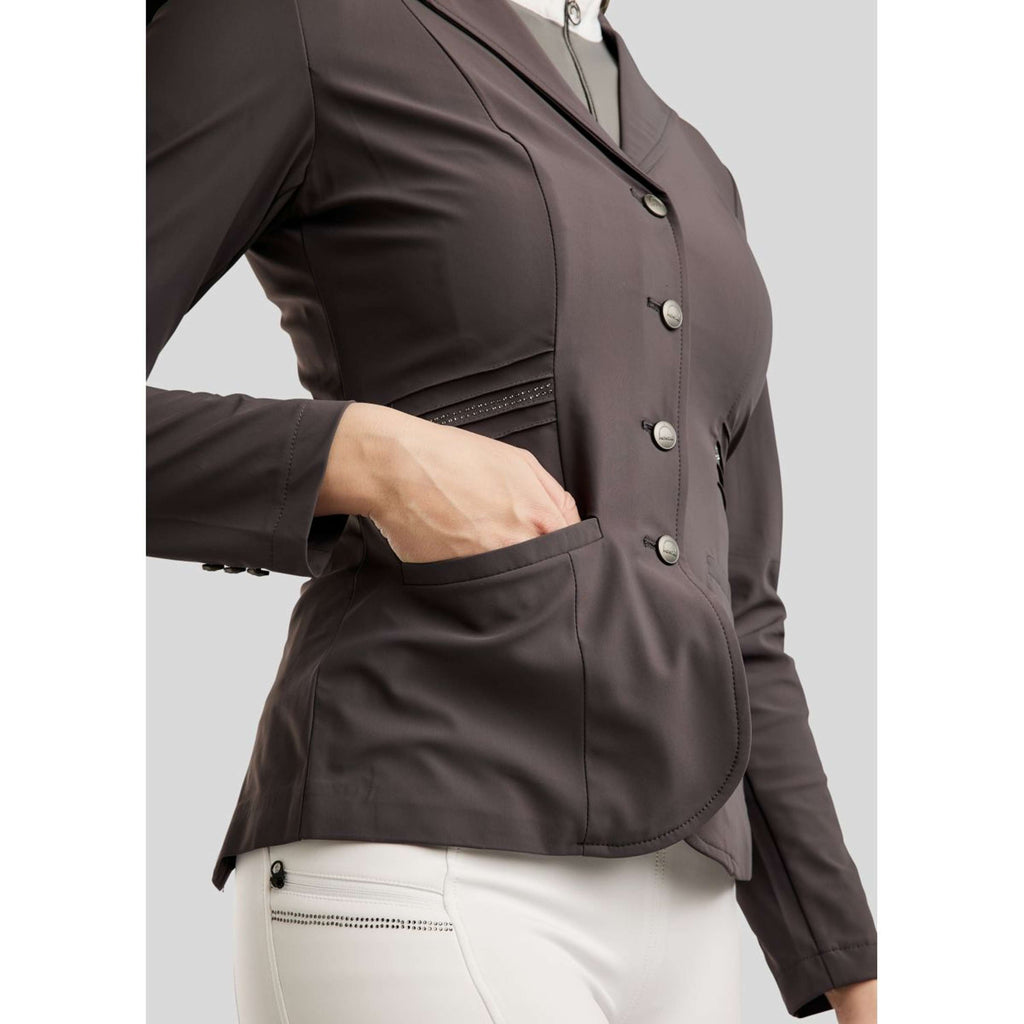 Montar Turnierjacket MoPearl Pintucks Gun Metal Crystals Slate Grey