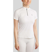 Montar Turniershirt MoPearl Pintucks Gun Metal Crystals Weiß