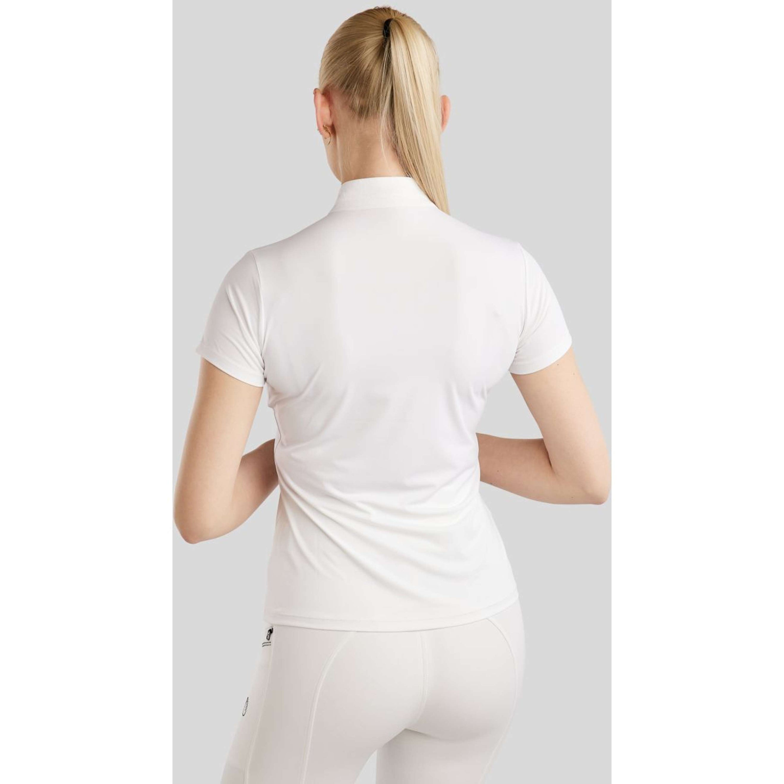 Montar Turniershirt MoPearl Pintucks Gun Metal Crystals Weiß Montar Turniershirt MoPearl Pintucks Gun Metal Crystals Weiß