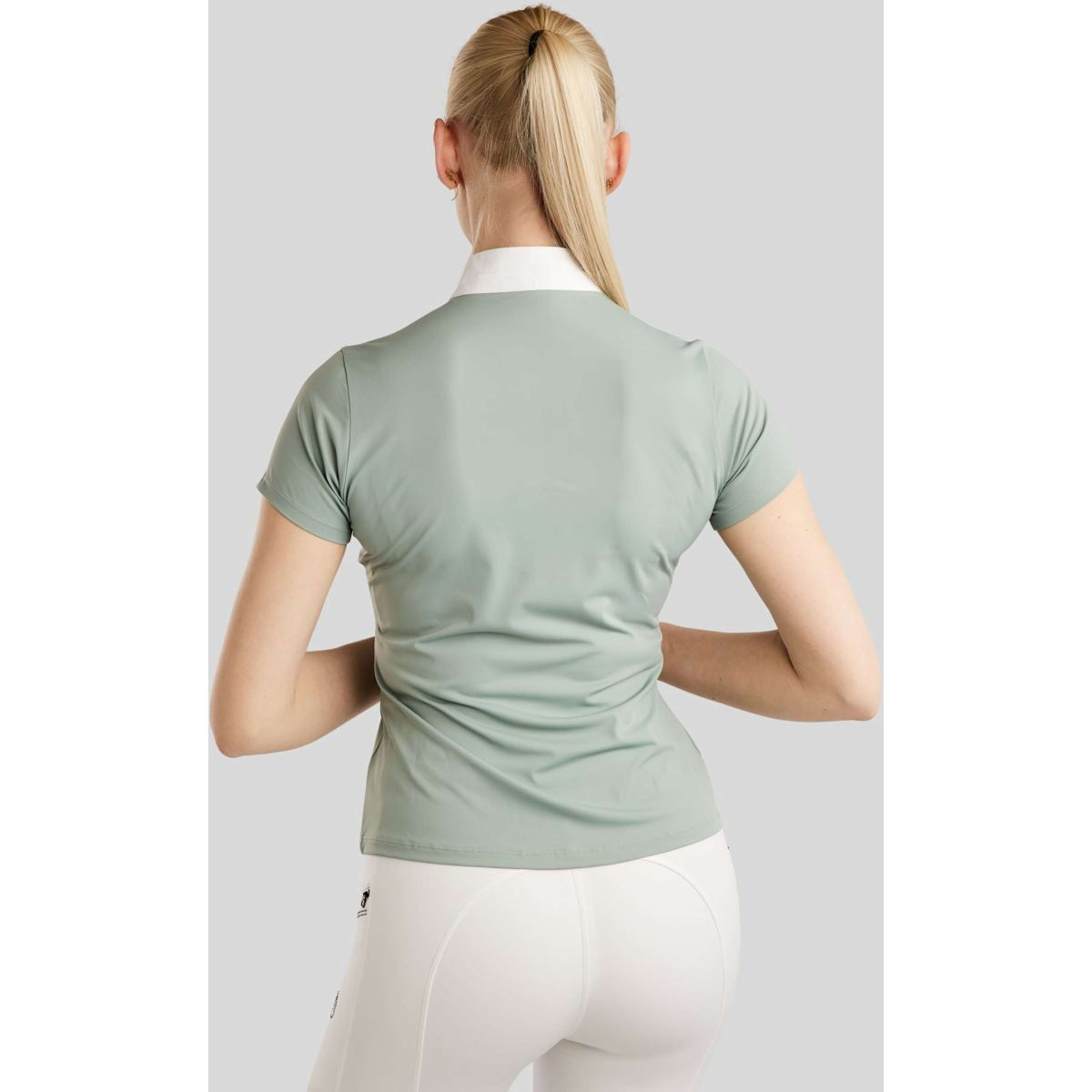 Montar Turniershirt MoPearl Pintucks Gun Metal Crystals Turin