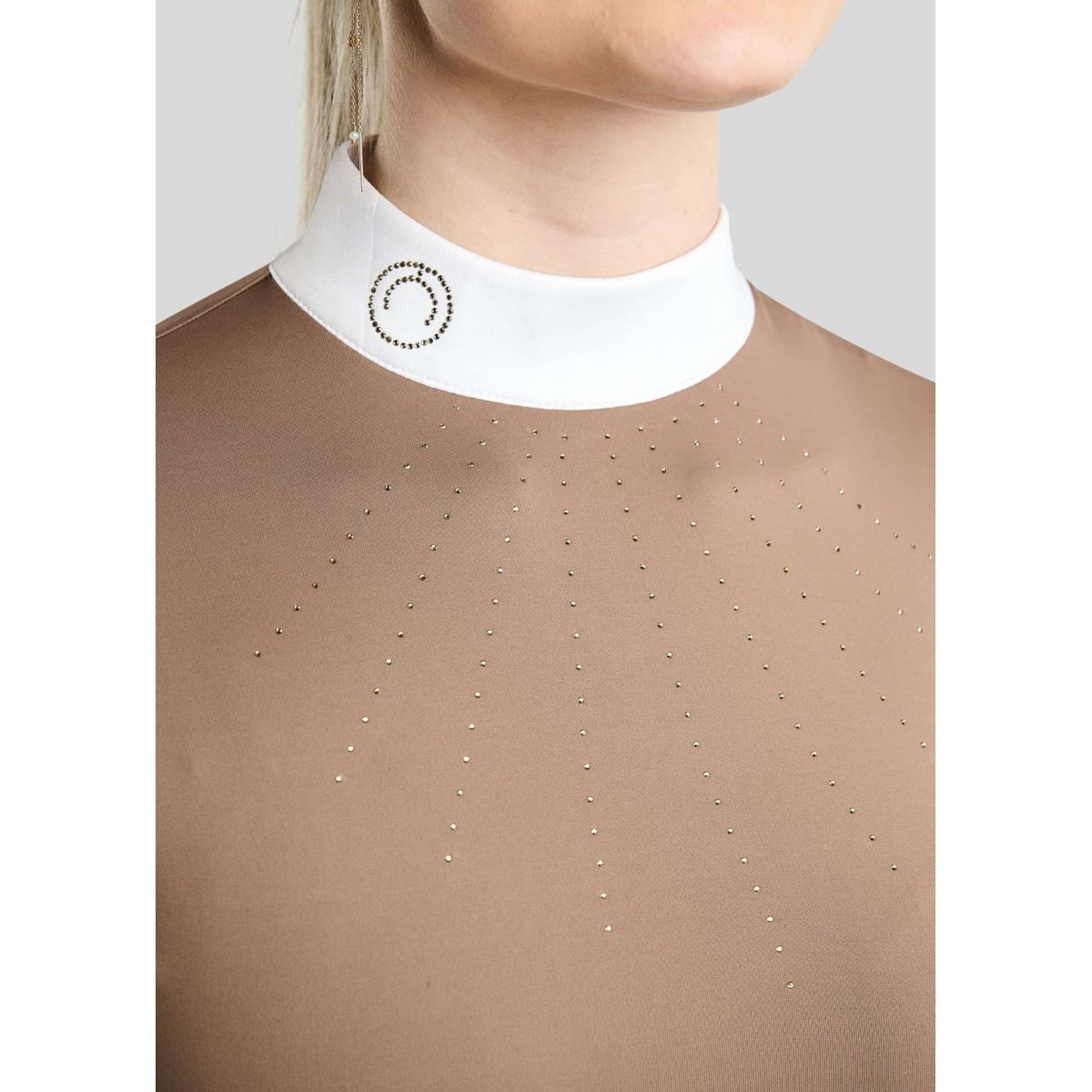 Montar Turniershirt MoEve Golden Quartz Crystals Lange Ärmel Nougat Brown Montar Turniershirt MoEve Golden Quartz Crystals Lange Ärmel Nougat Brown